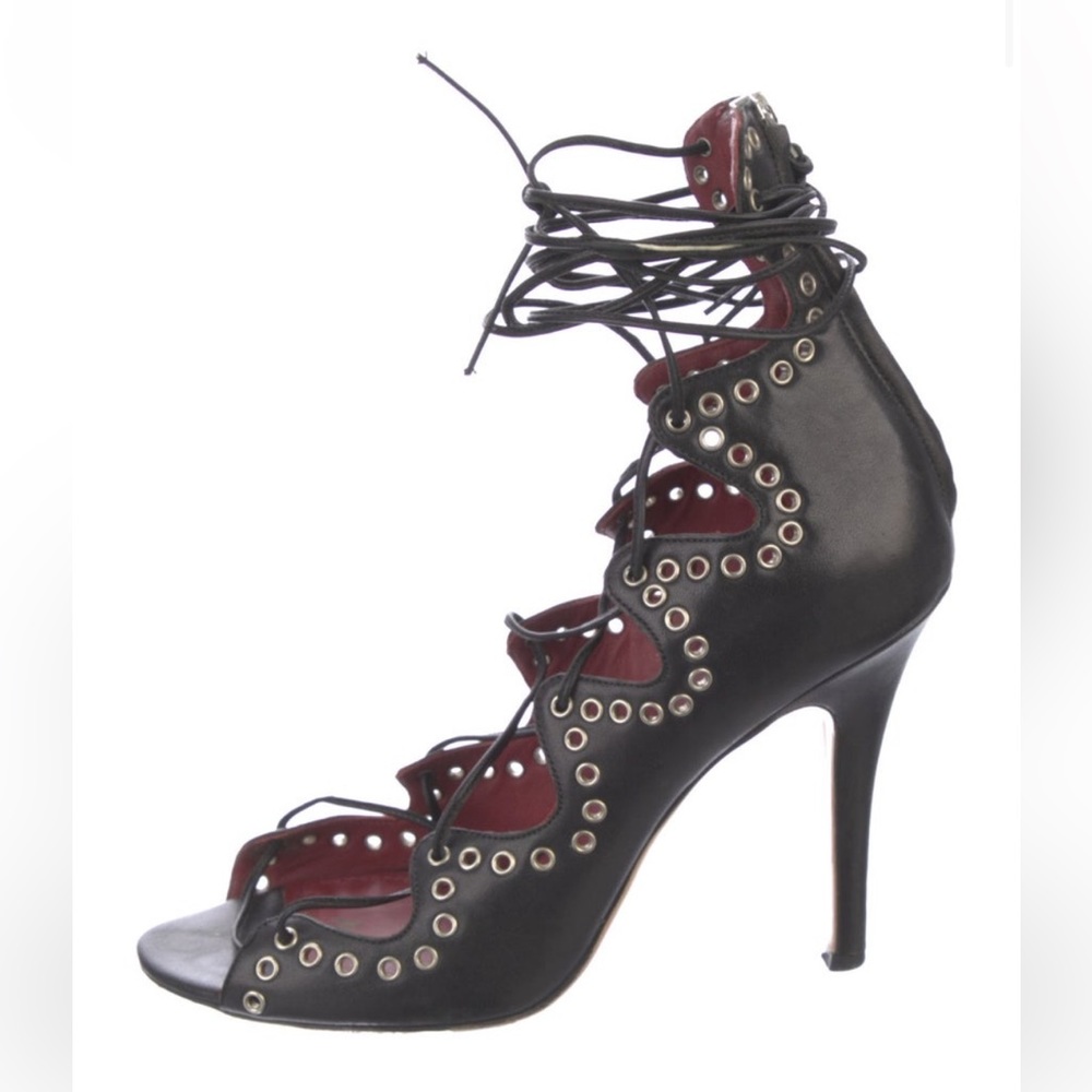 Isabel Marant / Size 7 / Lace-Up Heels with Metal Eyelets